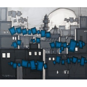 Salman Farooqi, 30 x 36 Inch, Acrylic on Canvas, Cityscape Painting-AC-SF-191